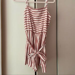 C&C California red and white striped romper